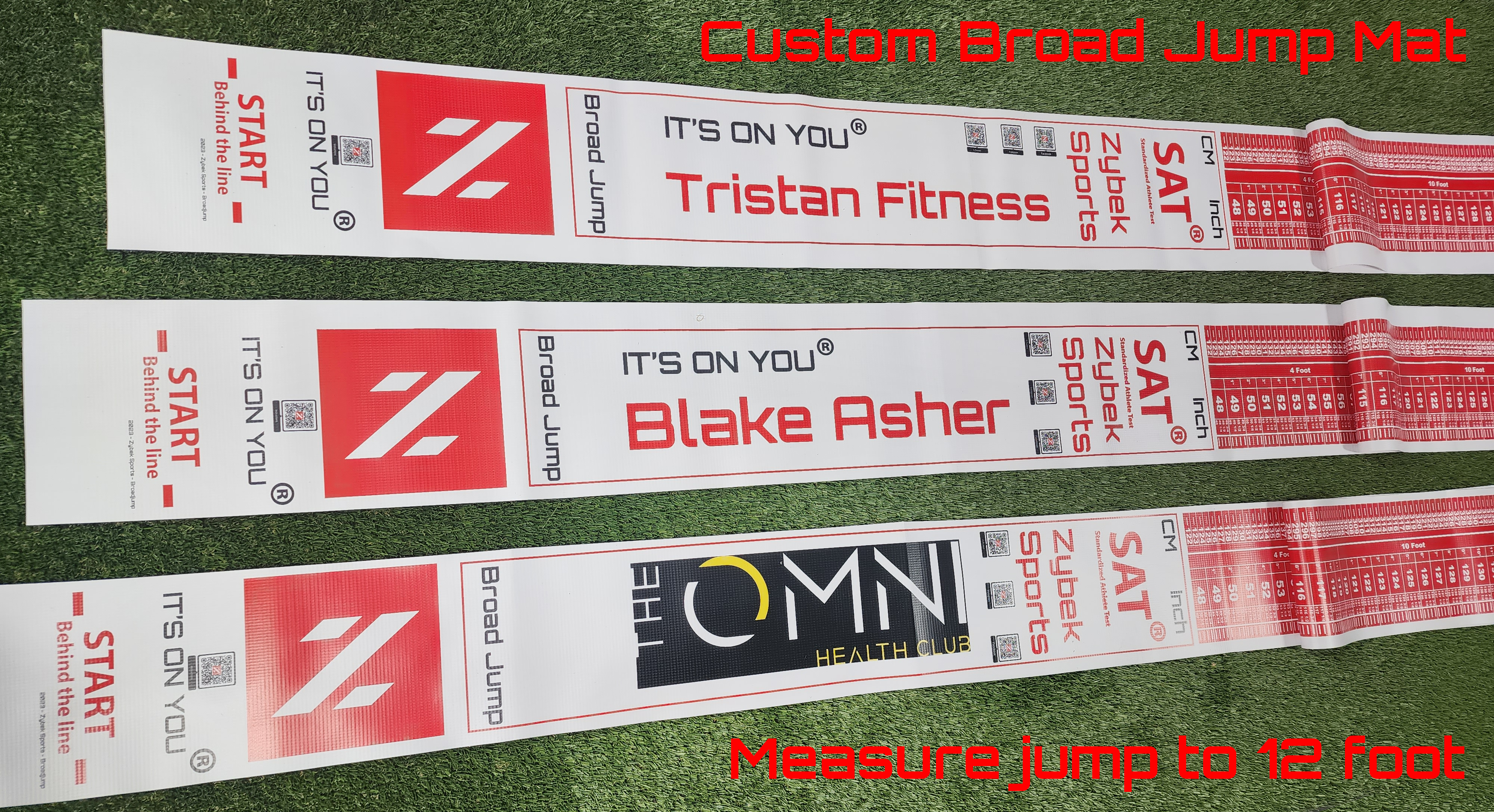 Custon print broad jump mats